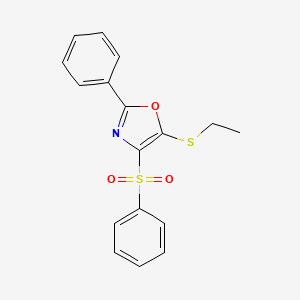 molecular formula C17H15NO3S2 B1209972 4-(苯磺酰基)-5-(乙硫基)-2-苯基噁唑 