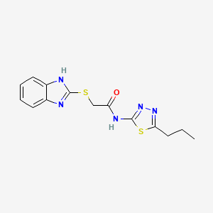 molecular formula C14H15N5OS2 B1209975 2-(1H-苯并咪唑-2-基硫代)-N-(5-丙基-1,3,4-噻二唑-2-基)乙酰胺 