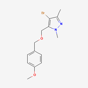 molecular formula C14H17BrN2O2 B12099797 4-Bromo-5-[(4-methoxyphenyl)methoxymethyl]-1,3-dimethyl-pyrazole 