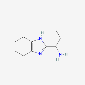 molecular formula C11H19N3 B12099816 2-methyl-1-(4,5,6,7-tetrahydro-1H-1,3-benzodiazol-2-yl)propan-1-amine 