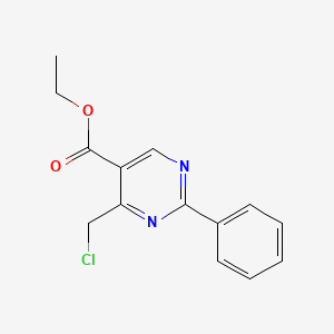 molecular formula C14H13ClN2O2 B12099826 4-Chloromethyl-2-phenyl-pyrimidine-5-carboxylic acid ethyl ester 