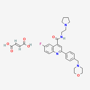 molecular formula C31H35FN4O6 B12099914 6-Fluoro-2-(4-(morpholinomethyl)phenyl)-N-(2-(pyrrolidin-1-yl)ethyl)quinoline-4-carboxamide fumarate 