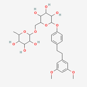 molecular formula C28H38O12 B12100139 2-[[6-[4-[2-(3,5-Dimethoxyphenyl)ethyl]phenoxy]-3,4,5-trihydroxyoxan-2-yl]methoxy]-6-methyloxane-3,4,5-triol 