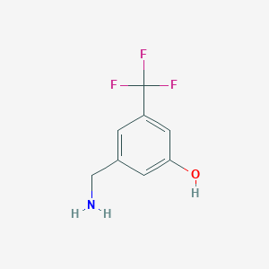 molecular formula C8H8F3NO B12100148 3-(Aminomethyl)-5-(trifluoromethyl)phenol 