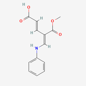 molecular formula C13H13NO4 B12100189 (2E,4E)-5-anilino-4-methoxycarbonylpenta-2,4-dienoic acid 