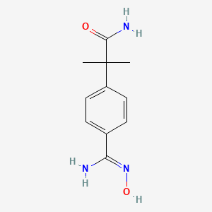 2-[4-[(Z)-N'-hydroxycarbamimidoyl]phenyl]-2-methylpropanamide