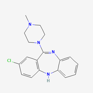molecular formula C18H19ClN4 B1210034 2-Chloro-11-(4-methyl-1-piperazinyl)-5H-dibenzo(b,e)(1,4)diazepine CAS No. 1977-08-8