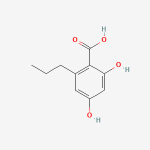 molecular formula C10H12O4 B1210038 2,4-二羟基-6-丙基苯甲酸 CAS No. 4707-50-0