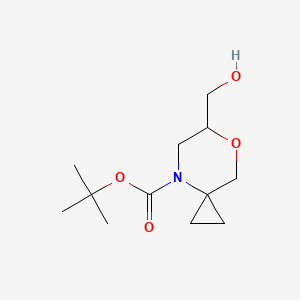 molecular formula C12H21NO4 B12100394 Tert-butyl 6-(hydroxymethyl)-7-oxa-4-azaspiro[2.5]octane-4-carboxylate 