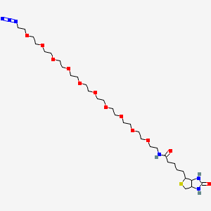 molecular formula C32H60N6O12S B12100447 N-[2-[2-[2-[2-[2-[2-[2-[2-[2-[2-(2-azidoethoxy)ethoxy]ethoxy]ethoxy]ethoxy]ethoxy]ethoxy]ethoxy]ethoxy]ethoxy]ethyl]-5-(2-oxo-1,3,3a,4,6,6a-hexahydrothieno[3,4-d]imidazol-4-yl)pentanamide 