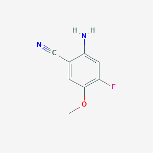 molecular formula C8H7FN2O B12100450 2-Amino-4-fluoro-5-methoxy-benzonitrile 