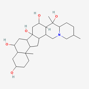 molecular formula C27H45NO5 B12100502 Cevane-3,6,14,16,20-pentol, (3beta,5alpha,6alpha,16beta)- 