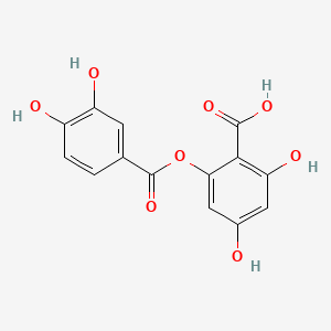 molecular formula C14H10O8 B1210052 2-(3,4-二羟基苯甲酰氧基)-4,6-二羟基苯甲酸 CAS No. 30048-34-1