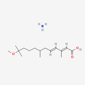 molecular formula C16H31NO3 B12100539 azane;(2E,4E)-11-methoxy-3,7,11-trimethyldodeca-2,4-dienoic acid CAS No. 53023-66-8