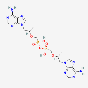 molecular formula C18H26N10O7P2 B12100571 1-(6-Aminopurin-9-yl)propan-2-yloxymethyl-[1-(6-aminopurin-9-yl)propan-2-yloxymethyl-hydroxyphosphoryl]oxyphosphinic acid 