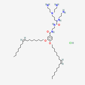 molecular formula C59H112ClN7O4 B12100612 N-[2-[[(2S)-2-(3-aminopropylamino)-5-[bis(3-aminopropyl)amino]pentanoyl]amino]ethyl]-3,4-bis[(Z)-octadec-9-enoxy]benzamide;hydrochloride CAS No. 464926-03-2