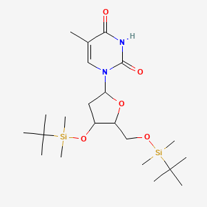 molecular formula C22H42N2O5Si2 B12100632 1-[4-[Tert-butyl(dimethyl)silyl]oxy-5-[[tert-butyl(dimethyl)silyl]oxymethyl]oxolan-2-yl]-5-methylpyrimidine-2,4-dione 