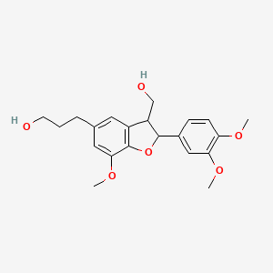 3-[2-(3,4-Dimethoxyphenyl)-3-(hydroxymethyl)-7-methoxy-2,3-dihydro-1-benzofuran-5-yl]propan-1-ol