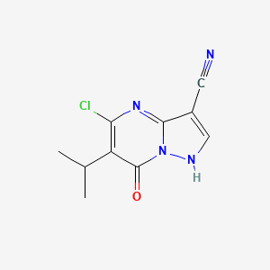 molecular formula C10H9ClN4O B12100681 5-Chloro-7-hydroxy-6-isopropylpyrazolo[1,5-a]pyrimidine-3-carbonitrile 