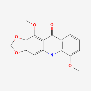 molecular formula C17H15NO5 B1210071 1,3-二氧杂环[4,5-b]吖啶-10(5H)-酮，6,11-二甲氧基-5-甲基- 