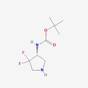 molecular formula C9H16F2N2O2 B12100769 tert-Butyl N-[(3R)-4,4-difluoropyrrolidin-3-yl]carbamate 