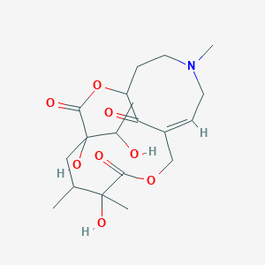 molecular formula C19H29NO8 B12100770 (11Z)-4,7-dihydroxy-4-(1-hydroxyethyl)-6,7,14-trimethyl-2,9-dioxa-14-azabicyclo[9.5.1]heptadec-11-ene-3,8,17-trione 