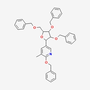 molecular formula C39H39NO5 B12100800 5-[3,4-Bis(phenylmethoxy)-5-(phenylmethoxymethyl)oxolan-2-yl]-3-methyl-2-phenylmethoxypyridine 