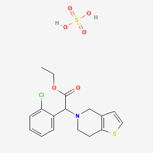 molecular formula C17H20ClNO6S2 B12100857 Ethyl (S)-2-(2-chlorophenyl)-2-(6,7-dihydrothieno[3,2-c]pyridin-5(4H)-yl)acetate sulfate 