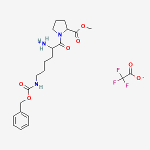 [1-(2-Methoxycarbonylpyrrolidin-1-yl)-1-oxo-6-(phenylmethoxycarbonylamino)hexan-2-yl]azanium;2,2,2-trifluoroacetate