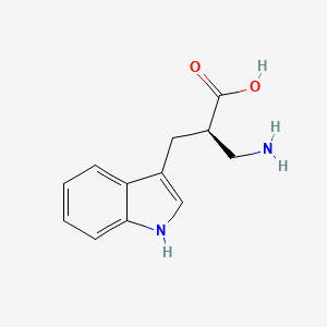 molecular formula C12H14N2O2 B12100919 (R)-2-((1H-Indol-3-YL)methyl)-3-aminopropanoic acid 