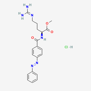 molecular formula C20H25ClN6O3 B1210097 Phenylazobenzoylarginine methyl ether CAS No. 35172-62-4
