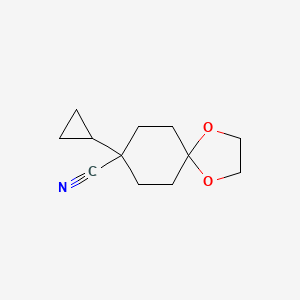 molecular formula C12H17NO2 B12101318 8-Cyclopropyl-1,4-dioxaspiro[4.5]decane-8-carbonitrile 