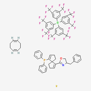 molecular formula C71H54BF24IrNOP- B12101358 [9-(4-benzyl-4,5-dihydro-1,3-oxazol-2-yl)spiro[4.4]nona-3,8-dien-4-yl]-diphenylphosphane;(1Z,5Z)-cycloocta-1,5-diene;iridium;tetrakis[3,5-bis(trifluoromethyl)phenyl]boranuide 