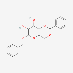 molecular formula C20H22O6 B12101393 (4AR,6S,7S,8R,8aS)-6-(benzyloxy)-2-phenylhexahydropyrano[3,2-d][1,3]dioxine-7,8-diol 