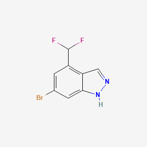 molecular formula C8H5BrF2N2 B12101429 6-Bromo-4-difluoromethyl-1H-indazole 