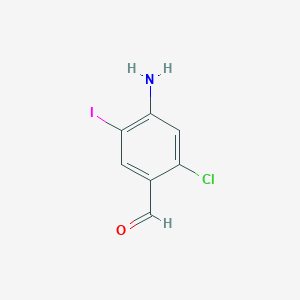 molecular formula C7H5ClINO B12101440 4-Amino-2-chloro-5-iodobenzaldehyde 