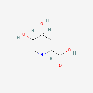 molecular formula C7H13NO4 B1210164 2-哌啶甲酸，4,5-二羟基-1-甲基- CAS No. 35024-30-7