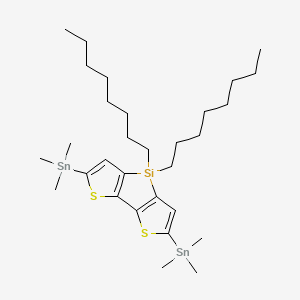 molecular formula C30H54S2SiSn2 B12101778 2,6-Di3MeTin-4,4-dioctyl-4H-silolo[3,2-b 