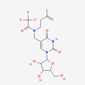 molecular formula C17H22F3N3O7 B12101917 5-(N-Isopentenyl-N-trifluoroacetyl)aminomethyluridine 