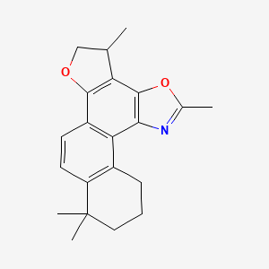 molecular formula C21H23NO2 B12101971 5,9,17,17-Tetramethyl-3,8-dioxa-10-azapentacyclo[10.8.0.02,6.07,11.013,18]icosa-1(12),2(6),7(11),9,13(18),19-hexaene 