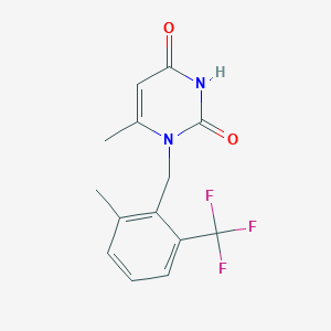 molecular formula C14H13F3N2O2 B12102026 6-Methyl-1-[[2-methyl-6-(trifluoromethyl)phenyl]methyl]pyrimidine-2,4-dione 