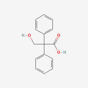 molecular formula C15H14O3 B1210206 3-Hydroxy-2,2-diphenylpropionic acid CAS No. 4448-72-0