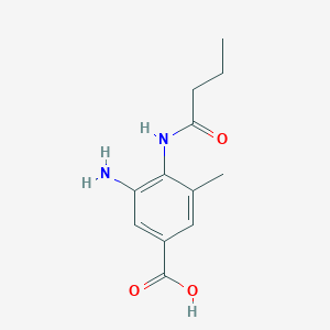 molecular formula C12H16N2O3 B12102120 3-Amino-4-butyramido-5-methylbenzoic acid CAS No. 884330-16-9