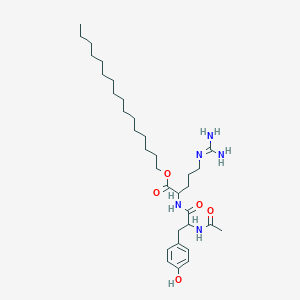 molecular formula C33H57N5O5 B12102164 Hexadecyl 2-[[2-acetamido-3-(4-hydroxyphenyl)propanoyl]amino]-5-(diaminomethylideneamino)pentanoate 