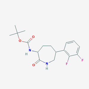 molecular formula C17H22F2N2O3 B12102177 tert-butyl N-[6-(2,3-difluorophenyl)-2-oxoazepan-3-yl]carbamate 