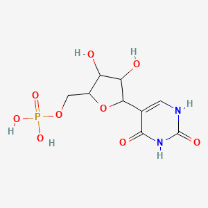 molecular formula C9H13N2O9P B12102194 (5-(2,4-Dioxo-1,2,3,4-tetrahydropyrimidin-5-yl)-3,4-dihydroxytetrahydrofuran-2-yl)methyl dihydrogen phosphate 