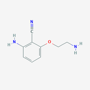 molecular formula C9H11N3O B12102265 2-Amino-6-(2-aminoethoxy)benzonitrile 