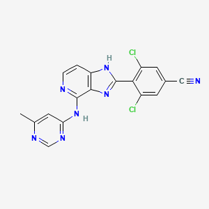 3,5-dichloro-4-(4-(6-methylpyrimidin-4-ylamino)-3H-imidazo[4,5-c]pyridin-2-yl)benzonitrile