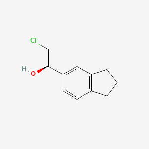 molecular formula C11H13ClO B12102471 (1R)-2-chloro-1-(2,3-dihydro-1H-inden-5-yl)ethanol 