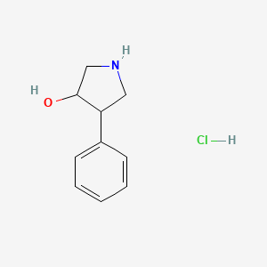 molecular formula C10H14ClNO B12102505 Rac-(3r,4s)-4-phenylpyrrolidin-3-ol hydrochloride, trans 